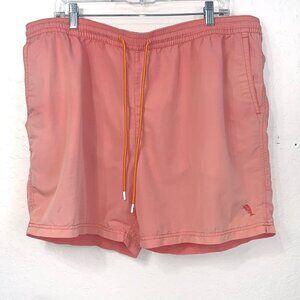 Tommy Bahama Swim Trunks Mens XXL Orange Mesh Lined‎ Drawstring Pockets Beach